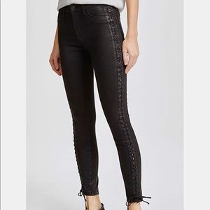 Hudson gray lace-up skinny jean